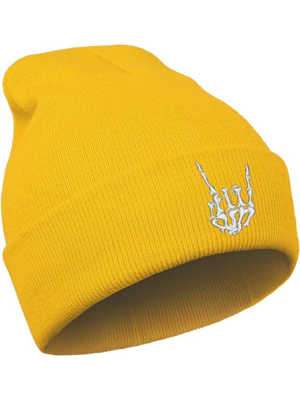 Unisex Skeleton-yellow Skull Goth Knit Beanie Emo Christmas Skeleton Hats